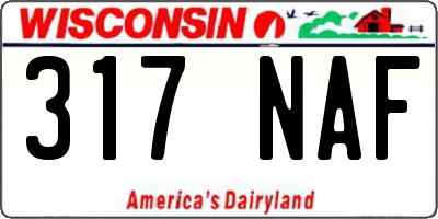 WI license plate 317NAF