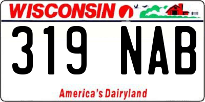 WI license plate 319NAB