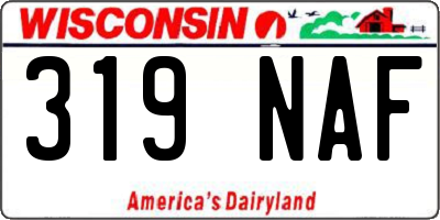 WI license plate 319NAF