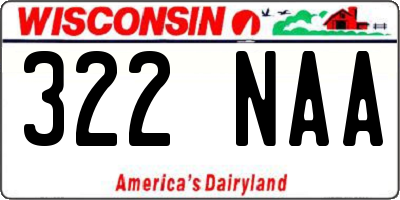 WI license plate 322NAA