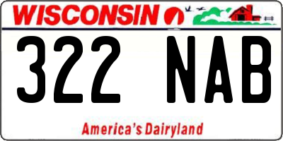 WI license plate 322NAB