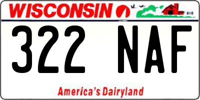 WI license plate 322NAF