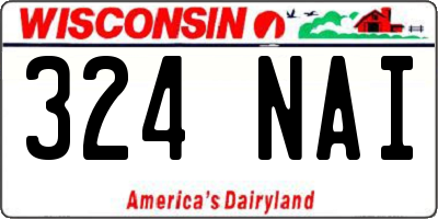 WI license plate 324NAI