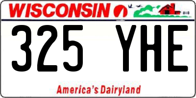 WI license plate 325YHE