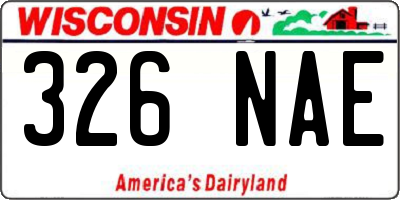 WI license plate 326NAE
