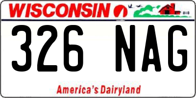 WI license plate 326NAG
