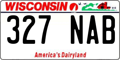 WI license plate 327NAB