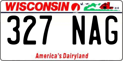 WI license plate 327NAG