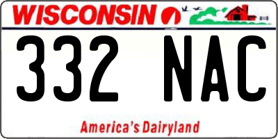 WI license plate 332NAC