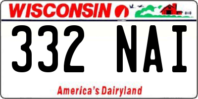 WI license plate 332NAI