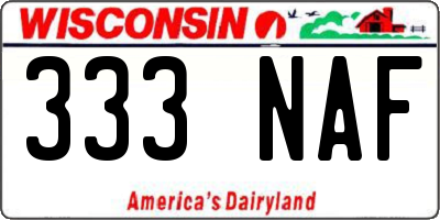 WI license plate 333NAF