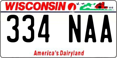 WI license plate 334NAA