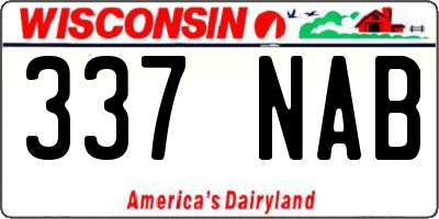 WI license plate 337NAB