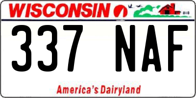 WI license plate 337NAF