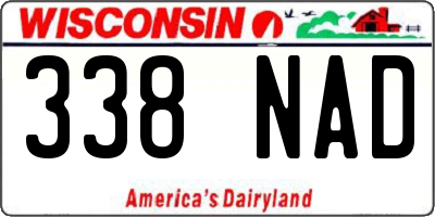 WI license plate 338NAD