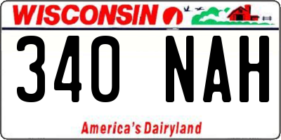 WI license plate 340NAH