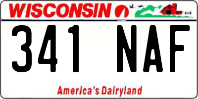 WI license plate 341NAF