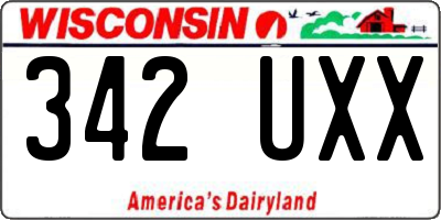 WI license plate 342UXX