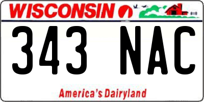 WI license plate 343NAC