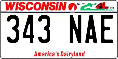 WI license plate 343NAE