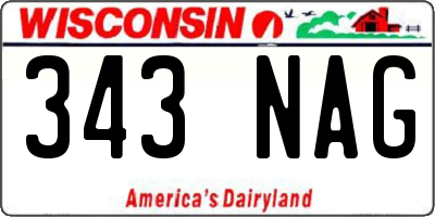 WI license plate 343NAG