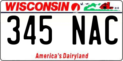 WI license plate 345NAC