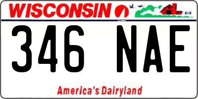 WI license plate 346NAE