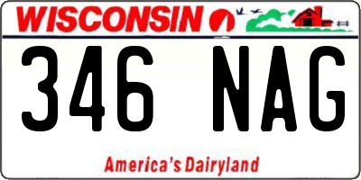 WI license plate 346NAG