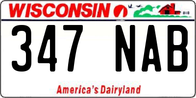 WI license plate 347NAB