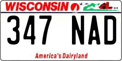 WI license plate 347NAD