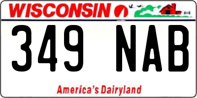 WI license plate 349NAB