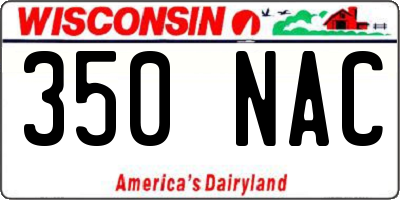 WI license plate 350NAC