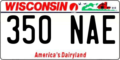 WI license plate 350NAE