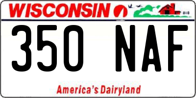 WI license plate 350NAF