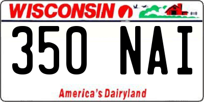 WI license plate 350NAI
