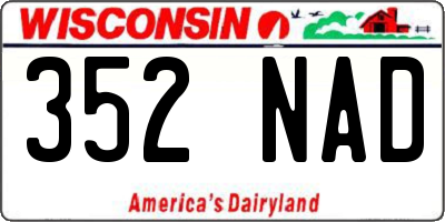 WI license plate 352NAD