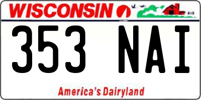 WI license plate 353NAI