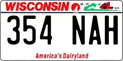 WI license plate 354NAH