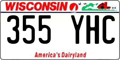WI license plate 355YHC