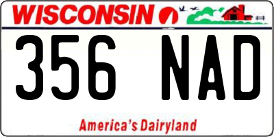 WI license plate 356NAD
