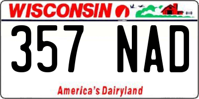 WI license plate 357NAD