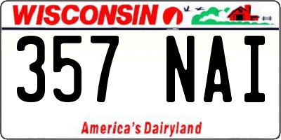 WI license plate 357NAI
