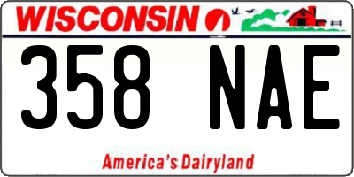 WI license plate 358NAE