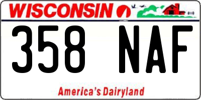 WI license plate 358NAF