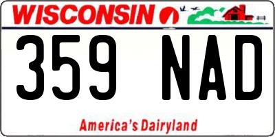 WI license plate 359NAD
