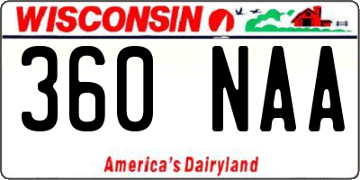 WI license plate 360NAA