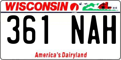 WI license plate 361NAH