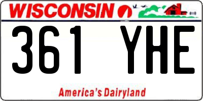 WI license plate 361YHE