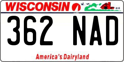 WI license plate 362NAD