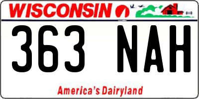 WI license plate 363NAH